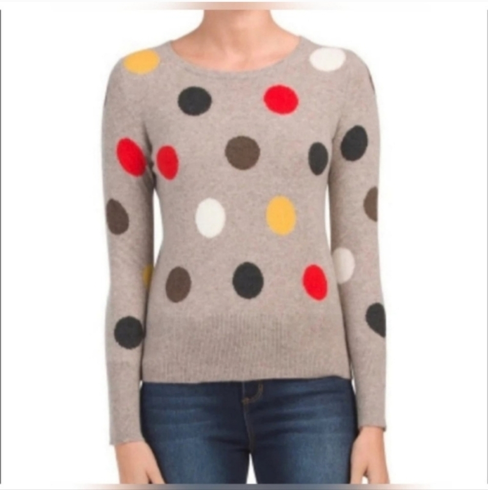 Cynthia Rowley 100% cashmere polkadot sweater Size XSmall
